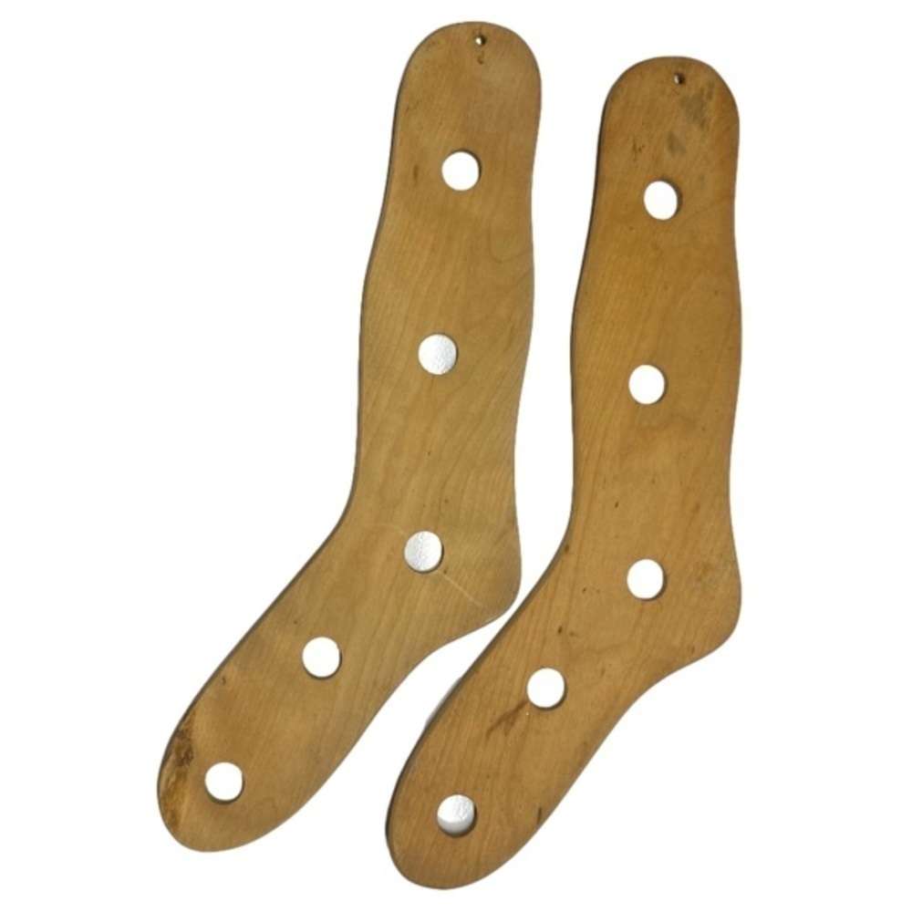 VINTAGE 1900s Wooden Sock Stretchers Dryers Wall Decor Adult Sized Pair